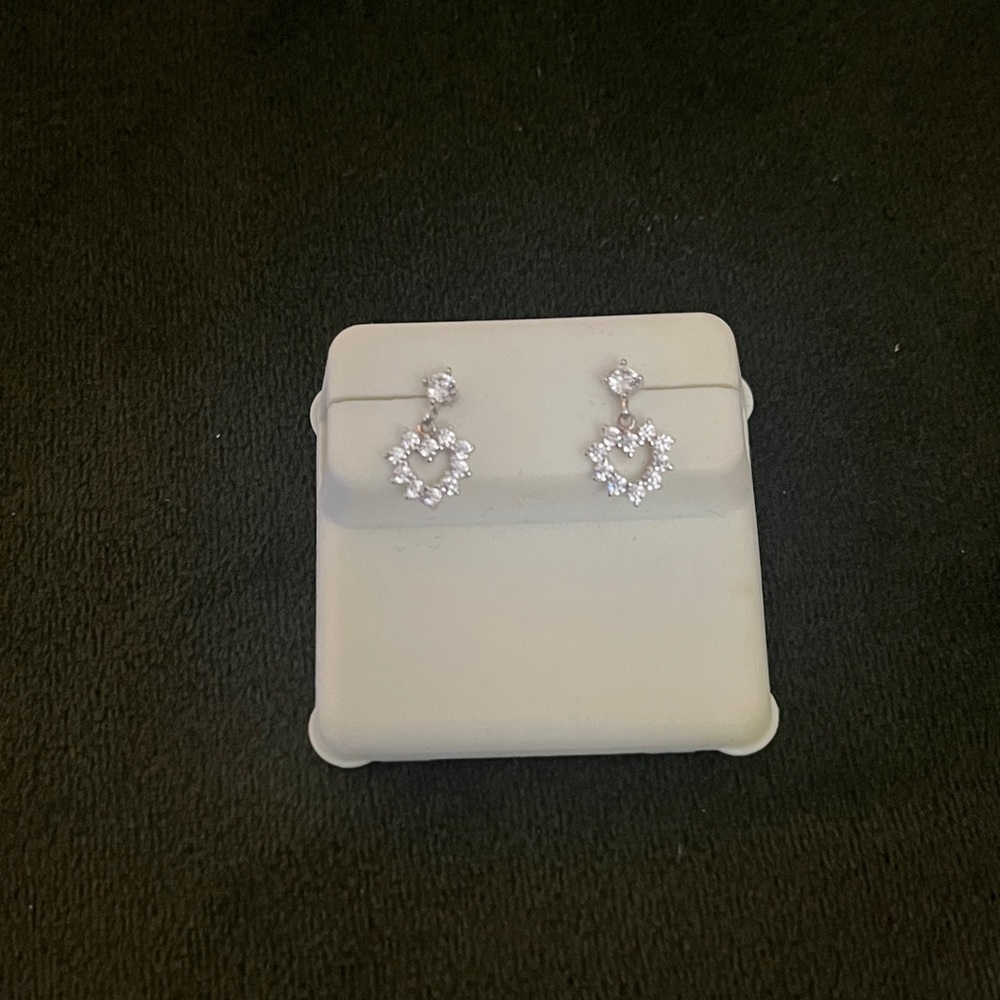 925 Silver Heart Drop Earrings
